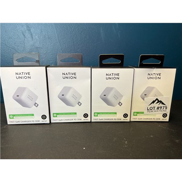 Lot of 4 Native Union USB-C Fast Chargers - PD 30W