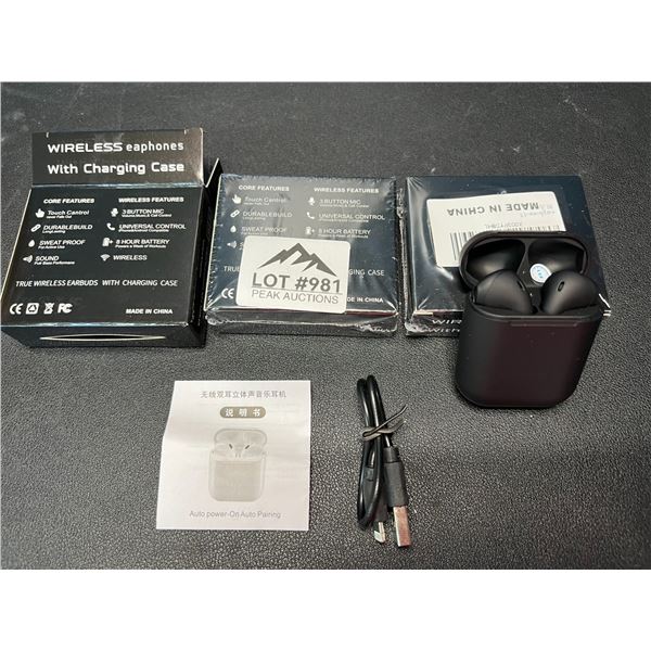 Lot of 3 Wireless Earphones w/ Charging Case