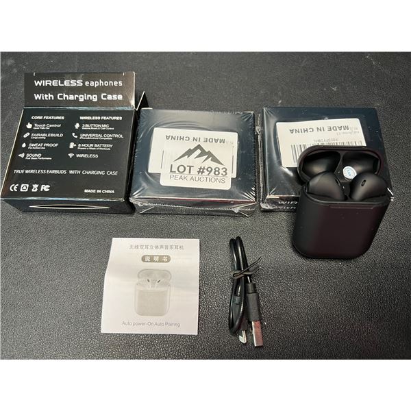 Lot of 3 Wireless Earphones w/ Charging Case