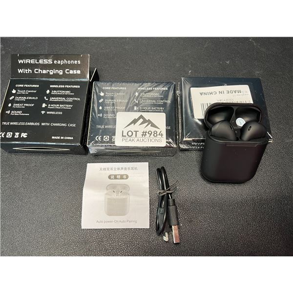 Lot of 3 Wireless Earphones w/ Charging Case