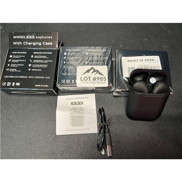 Lot of 3 Wireless Earphones w/ Charging Case