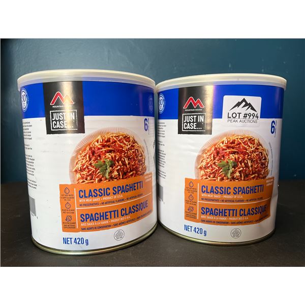 Lot of 2 MountainHouse "Just In Case" Emergency/Survival Food - Spaghetti - Good Until 2052!