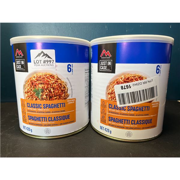 Lot of 2 MountainHouse "Just In Case" Emergency/Survival Food - Spaghetti - Good Until 2052!