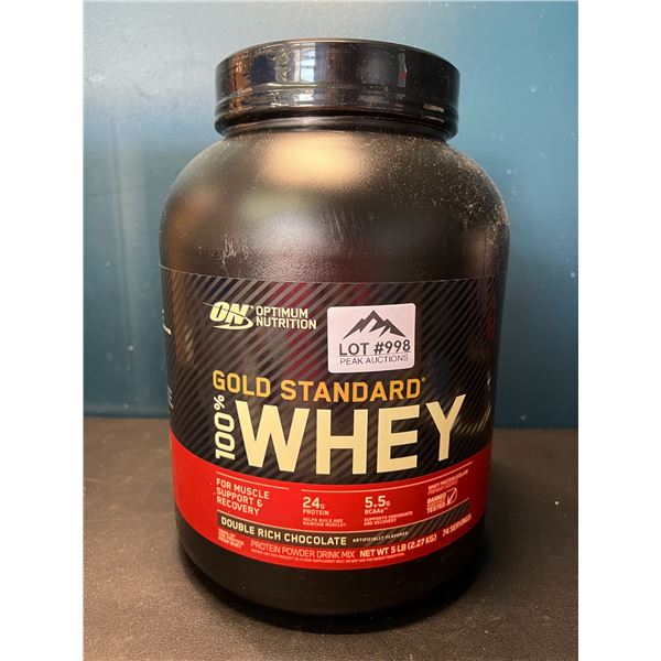Lot of 1 Gold Standard Whey Protein Powder - 5LBS/2.27KG - Double Rich Chocolate