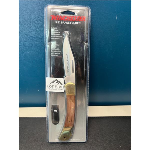 Lot of 1 Winchester 3.5" Brass Folder Knife