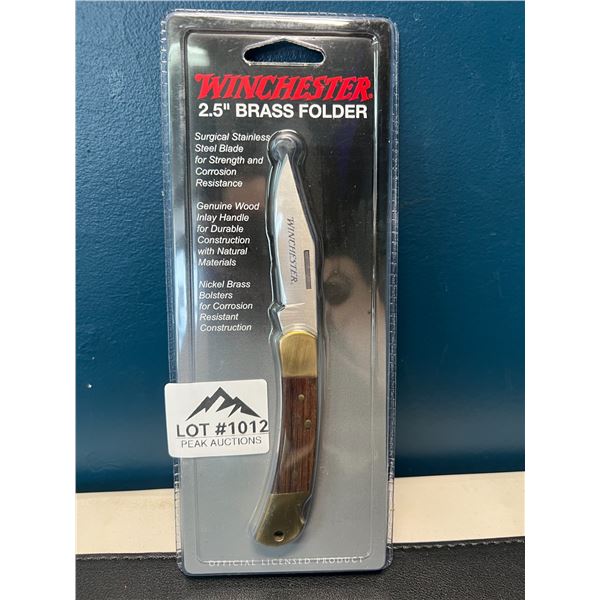 Lot of 1 Winchester 2.5" Brass Folder Knife