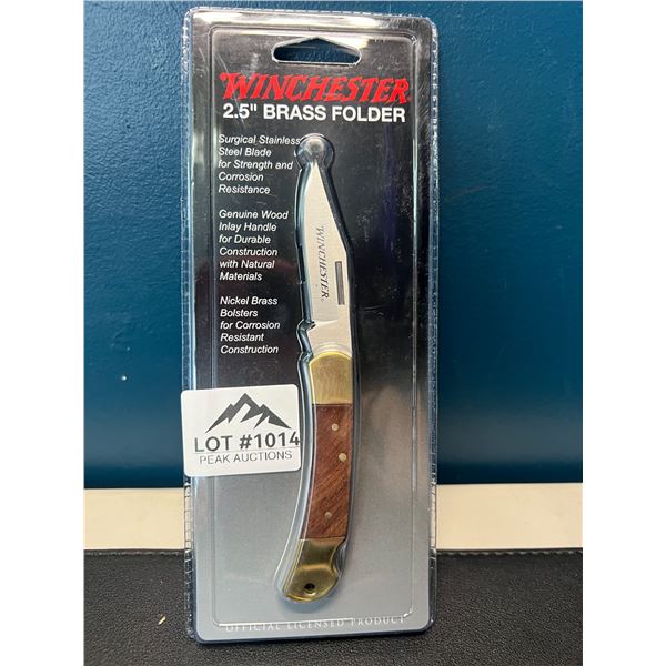 Lot of 1 Winchester 2.5" Brass Folder Knife