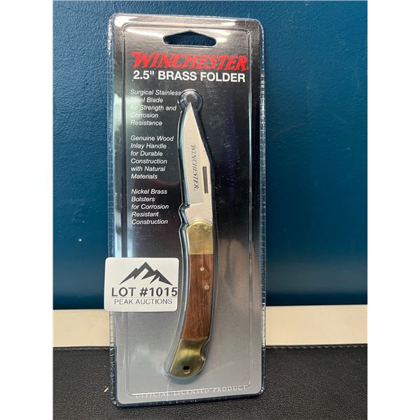 Lot of 1 Winchester 2.5" Brass Folder Knife