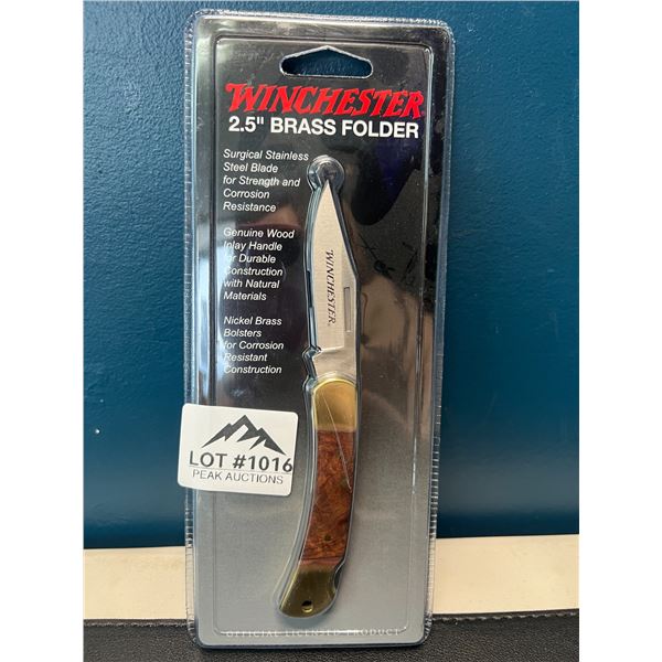 Lot of 1 Winchester 2.5" Brass Folder Knife