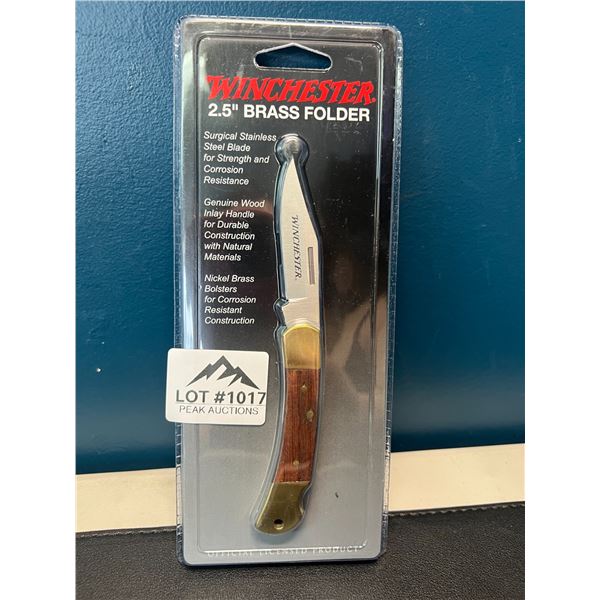 Lot of 1 Winchester 2.5" Brass Folder Knife