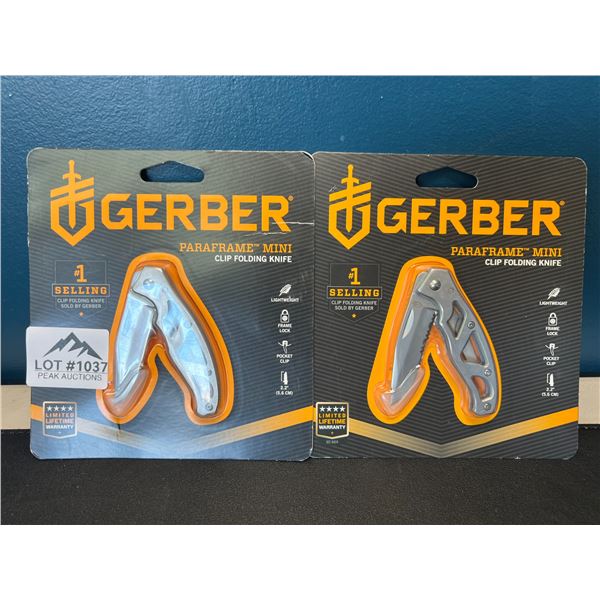 Lot of 2 Gerber Paraframe Mini Clip Folding Knives