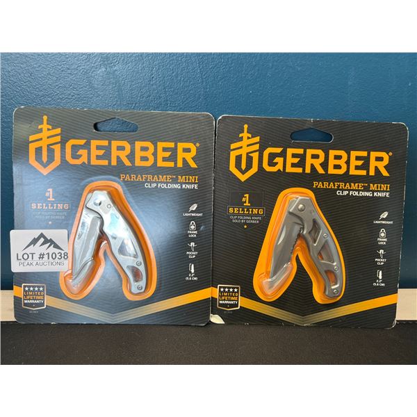 Lot of 2 Gerber Paraframe Mini Clip Folding Knives
