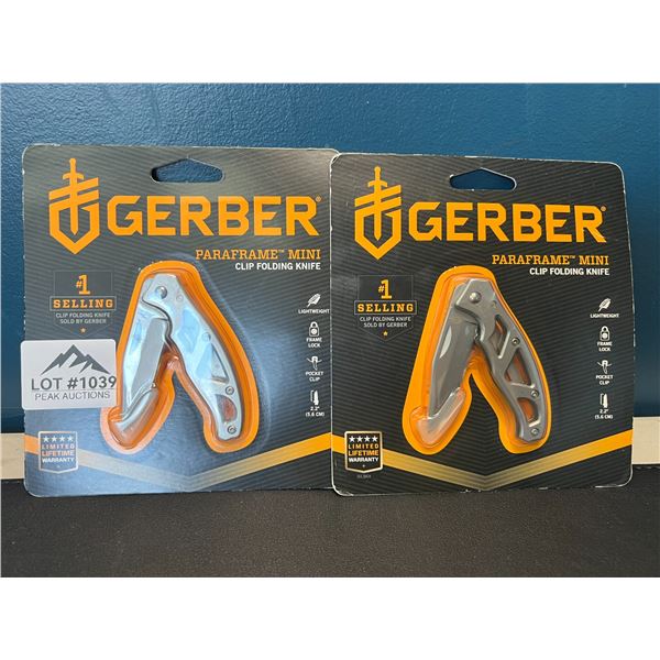 Lot of 2 Gerber Paraframe Mini Clip Folding Knives