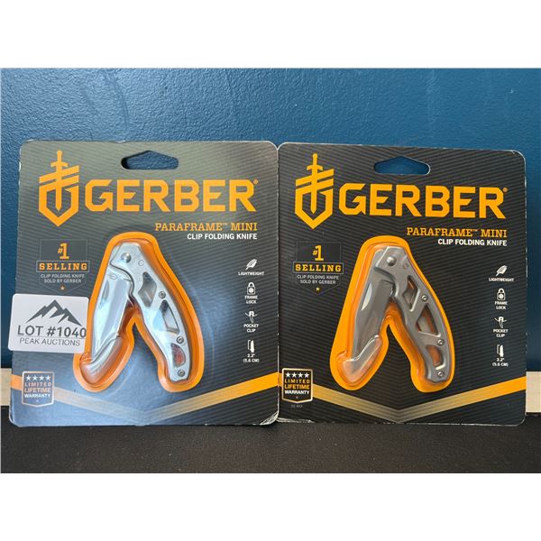 Lot of 2 Gerber Paraframe Mini Clip Folding Knives