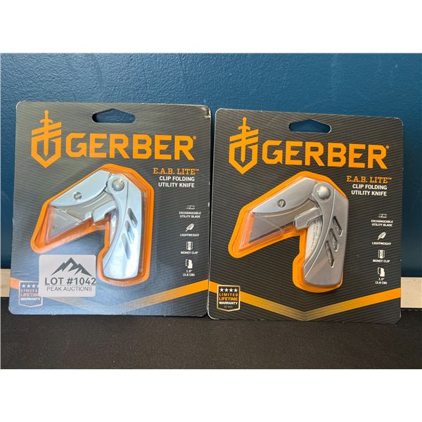 Lot of 2 Gerber E.A.B. Lite Clip Folding Utility Knives