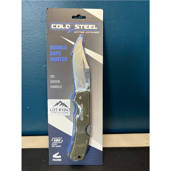 Lot of 1 Cold Steel Double Safe Hunter - OD Green Folding Knife