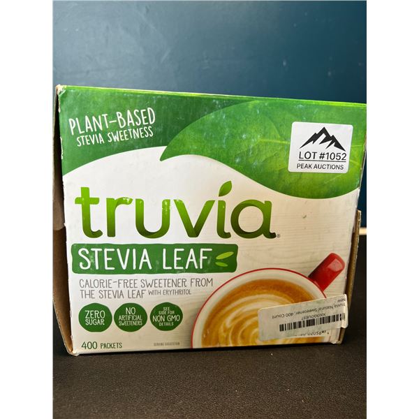 Lot of 1 Box of Truvia Stevia Leaf Natural Sweetener - 400 Packets