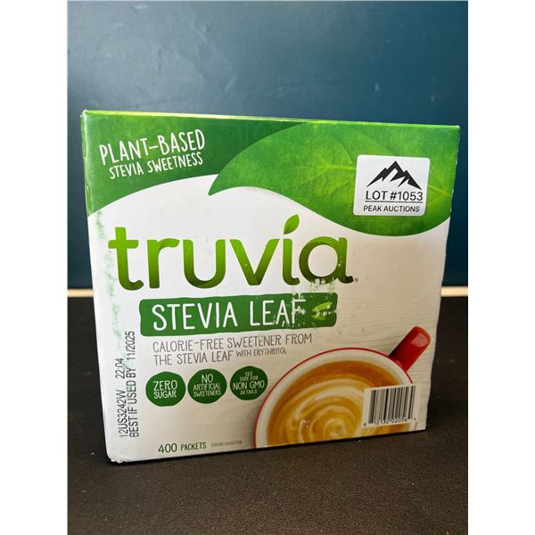 Lot of 1 Box of Truvia Stevia Leaf Natural Sweetener - 400 Packets
