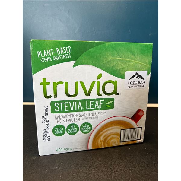 Lot of 1 Box of Truvia Stevia Leaf Natural Sweetener - 400 Packets