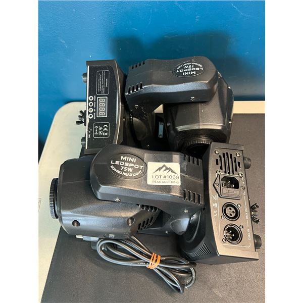 Lot of 2 LED Moving Head Spot Lights - Moving Stage/Party Lights - Used - Both Work!