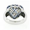Image 6 : 18K White Gold 1.95 ctw Pavï¿½ Sapphire & Diamond Puffed Domed Heart Cluster Rin