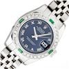 Image 1 : Rolex Quickset Sapphire Blue Roman Emerald & Diamond Datejust Wristwatch