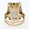 Image 6 : Vintage Handmade 14k Yellow Gold Smoky Emerald Step Cut Quartz Solitaire Ring