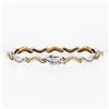 Image 2 : Solid 18K TT Gold 1.40 ctw Fine Round Brilliant Diamond Wavy Link Tennis Bracele