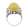 Image 8 : Antique Art Deco Platinum Moonstone Diamond Sapphire Filigree Large RARE Ring