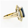 Image 5 : Estate 18k Gold 6.80 ctw AGL Emerald Cut Sapphire Diamond Ballerina Cocktail Rin