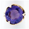 Image 1 : Retro Vintage Handmade 14k Rose Gold 13.7mm Synthetic Alexandrite Solitaire Ring