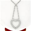Image 2 : 18K White Gold VS E Ideal 2.40 ctw Diamond Heart Dangle Infinity Link Necklace
