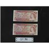 Image 1 : (2) 1974 Canada $2.00 Paper Bills Consecutive 