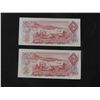 Image 4 : (2) 1974 Canada $2.00 Paper Bills Consecutive 