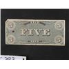 Image 3 : 2 Confederate States of America $5 Bills 1861 + 1862 