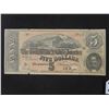 Image 4 : 2 Confederate States of America $5 Bills 1861 + 1862 