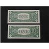 Image 4 : (2) 1957 USA $1.00 Paper Bills with Consecutive 