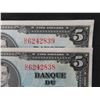 Image 8 : (2) 1937 Canada $5.00 Paper Bills with Consecutive