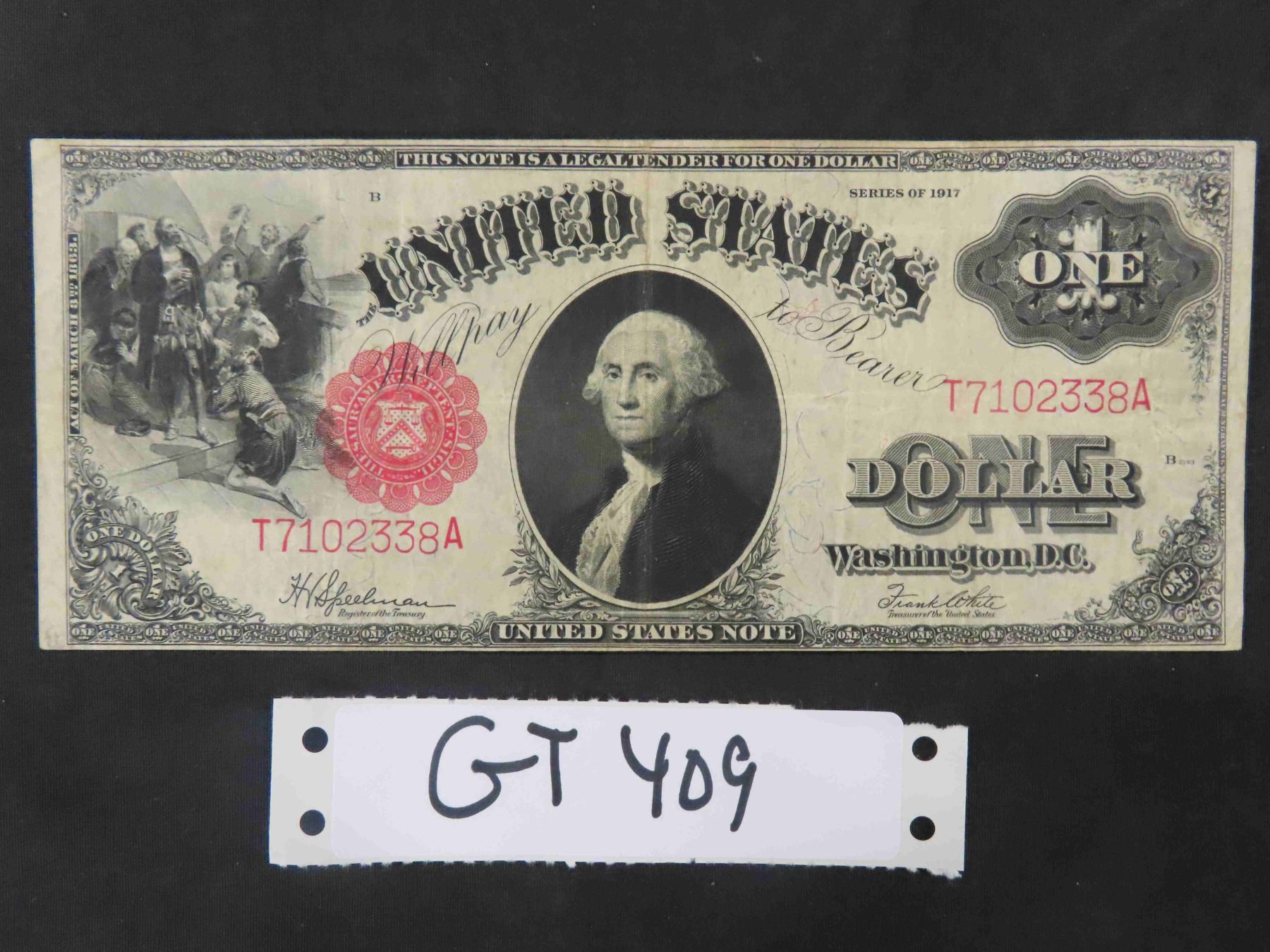 First Paper Bill 1917 USA $1.00 Paper Bill