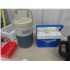Image 6 : Propane BBQ - Small one & Coleman Picnic Cooler + Jug