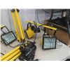 Image 2 : 2 Sets of Halogen Lights on Stands, Trouble Light, Storage Tote Tub