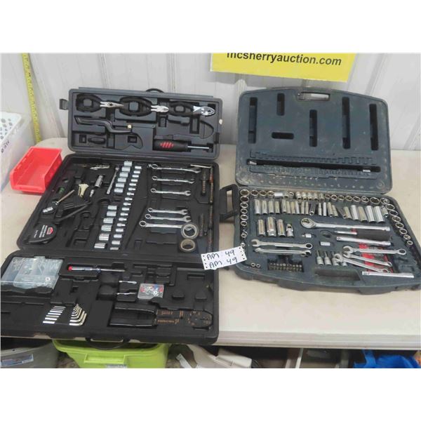 2 Tool Sets ; Wrenches, Sockets, Allen Wrenches, Pliers, Cutters, plus more