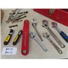 Image 5 : Tool Box with 1/4" + 3/8" Sockets, Ratchets, Wrenches, Crescent Wrenches
