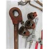 Image 4 : Plumbers Delight! - Greenlee Fishtape, Rigid Pipe Threader, Pipe Wrenches, Wax 