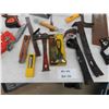 Image 4 : Assorted Saws, Pry Bars, Knives, Plane, Hole Saws, Clamps, Safety Glasses