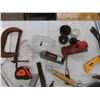Image 5 : Assorted Saws, Pry Bars, Knives, Plane, Hole Saws, Clamps, Safety Glasses