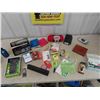 Image 1 : Office Supplies ; Desk Organizer, Staples, Pens, Label Maker, Sticky Notes, CDs, Yarn,