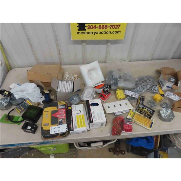 Quantity of Electrical Supplies ; Timer, Power Bar, Plugs, Switches, Cover Plates, Box