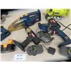 Image 6 : Ryobi Cordless Tools ; Circular Saw, Reciprocating Saw, Vacuum, 2 Drills, Jig Saw,