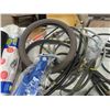 Image 4 : Assorted Pressure Hose, Starter, Aluminum Ducting, Funnels, Wheel Chock, Scissor Jack 